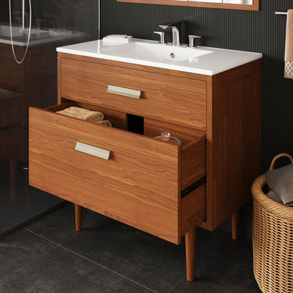 Modway furniture Cassia Bathroom Vanity Basin Included - EEI-5108-NAT-WHI