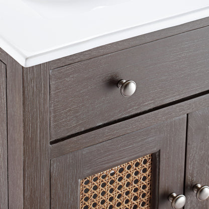 Modway furniture Lilo Bathroom Vanity Basin Included - EEI-5110-GRY-WHI