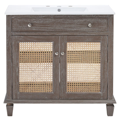 Modway furniture Lilo Bathroom Vanity Basin Included - EEI-5110-GRY-WHI