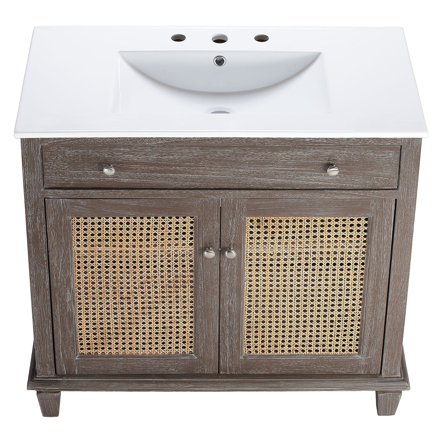 Modway furniture Lilo Bathroom Vanity Basin Included - EEI-5110-GRY-WHI