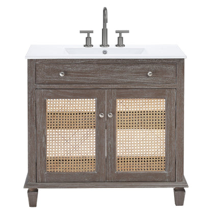 Modway furniture Lilo Bathroom Vanity Basin Included - EEI-5110-GRY-WHI