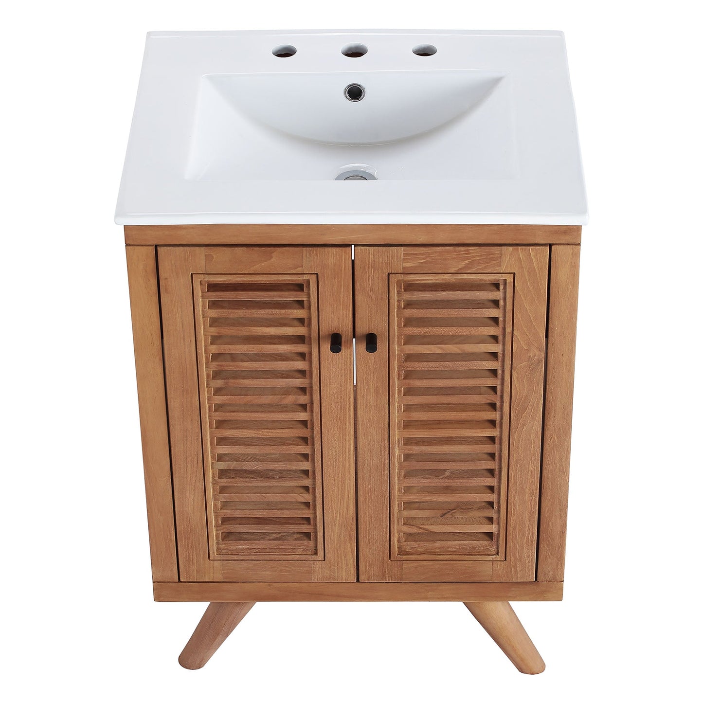 Modway furniture Birdie Bathroom Vanity Basin Included - EEI-5112-NAT-WHI