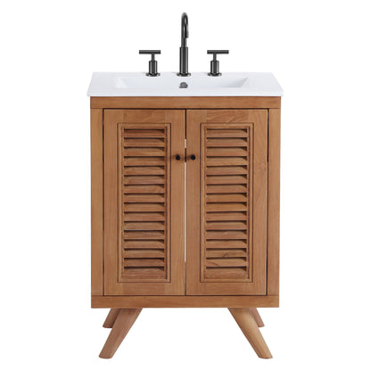 Modway furniture Birdie Bathroom Vanity Basin Included - EEI-5112-NAT-WHI