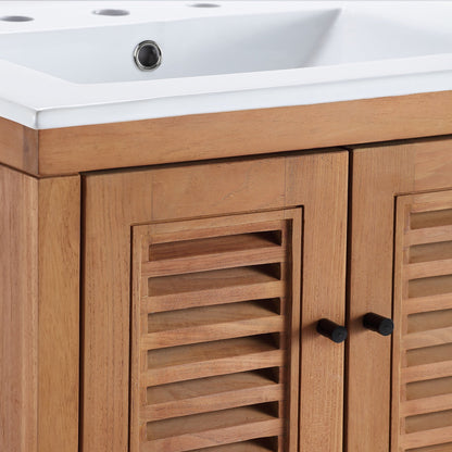 Modway furniture Birdie Bathroom Vanity Basin Included - EEI-5112-NAT-WHI