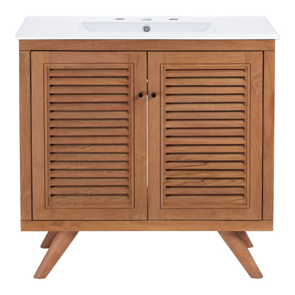 Modway furniture Birdie Bathroom Vanity Basin Included - EEI-5112-NAT-WHI