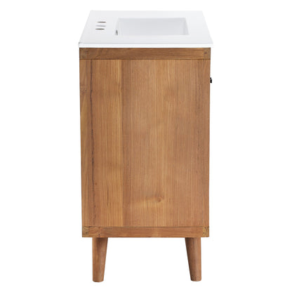 Modway furniture Birdie Bathroom Vanity Basin Included - EEI-5112-NAT-WHI