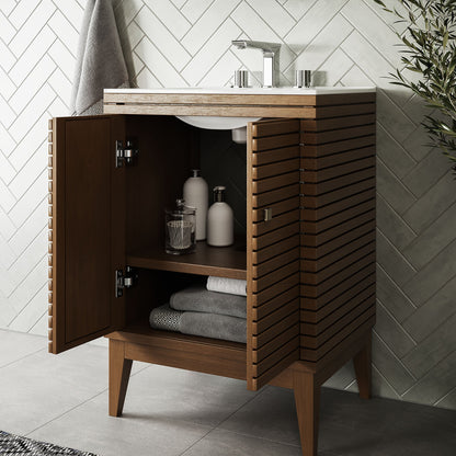 Modway furniture Bathroom Vanity Basin Included - EEI-5114-WAL-WHI