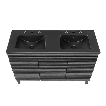Modway furniture Render 48" Bathroom  Vanity with Black Basin Included - EEI-5381-WAL-BLK