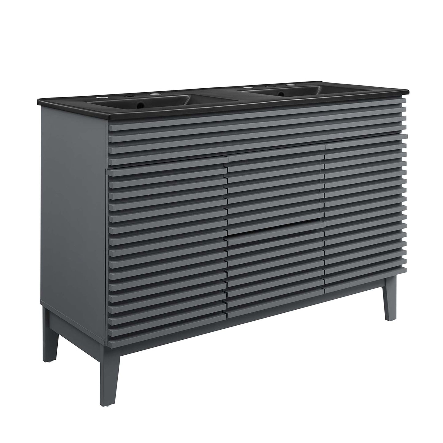 Modway furniture Render 48" Bathroom  Vanity with Black Basin Included - EEI-5381-WAL-BLK