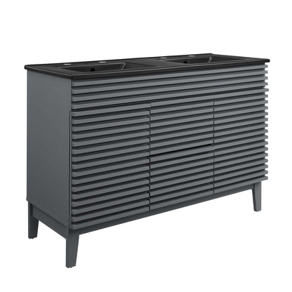 Modway furniture Render 48" Bathroom  Vanity with Black Basin Included - EEI-5381-WAL-BLK