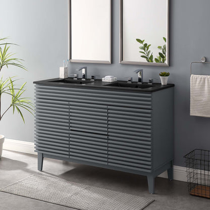 Modway furniture Render 48" Bathroom  Vanity with Black Basin Included - EEI-5381-WAL-BLK