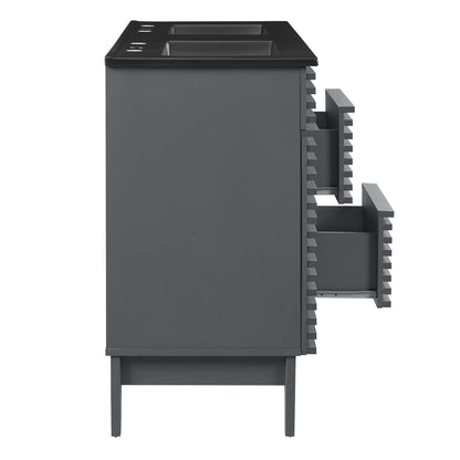 Modway furniture Render 48" Bathroom  Vanity with Black Basin Included - EEI-5381-WAL-BLK