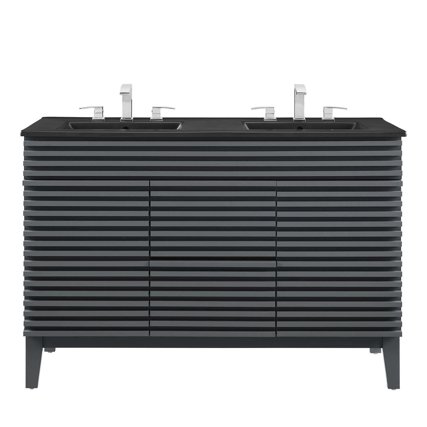 Modway furniture Render 48" Bathroom  Vanity with Black Basin Included - EEI-5381-WAL-BLK