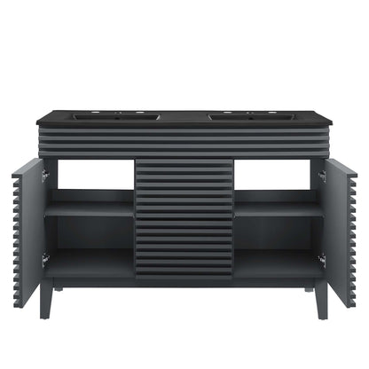 Modway furniture Render 48" Bathroom  Vanity with Black Basin Included - EEI-5381-WAL-BLK