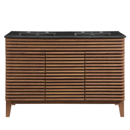 Modway furniture Render 48" Bathroom  Vanity with Black Basin Included - EEI-5381-WAL-BLK