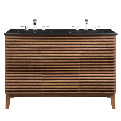 Modway furniture Render 48" Bathroom  Vanity with Black Basin Included - EEI-5381-WAL-BLK