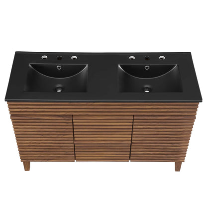 Modway furniture Render 48" Bathroom  Vanity with Black Basin Included - EEI-5381-WAL-BLK