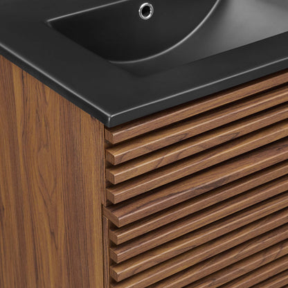 Modway furniture Render 48" Bathroom  Vanity with Black Basin Included - EEI-5381-WAL-BLK