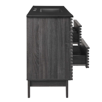 Modway furniture Render 48" Bathroom  Vanity with Black Basin Included - EEI-5381-WAL-BLK