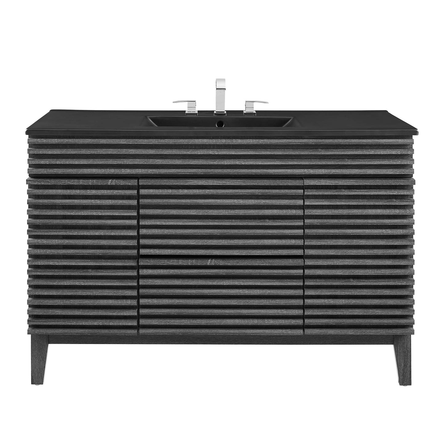 Modway furniture Render 48" Bathroom  Vanity with Black Basin Included - EEI-5381-WAL-BLK