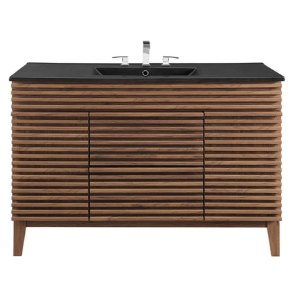 Modway furniture Render 48" Bathroom  Vanity with Black Basin Included - EEI-5381-WAL-BLK