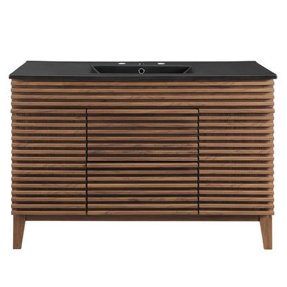 Modway furniture Render 48" Bathroom  Vanity with Black Basin Included - EEI-5381-WAL-BLK