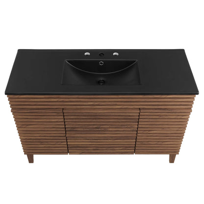Modway furniture Render 48" Bathroom  Vanity with Black Basin Included - EEI-5381-WAL-BLK