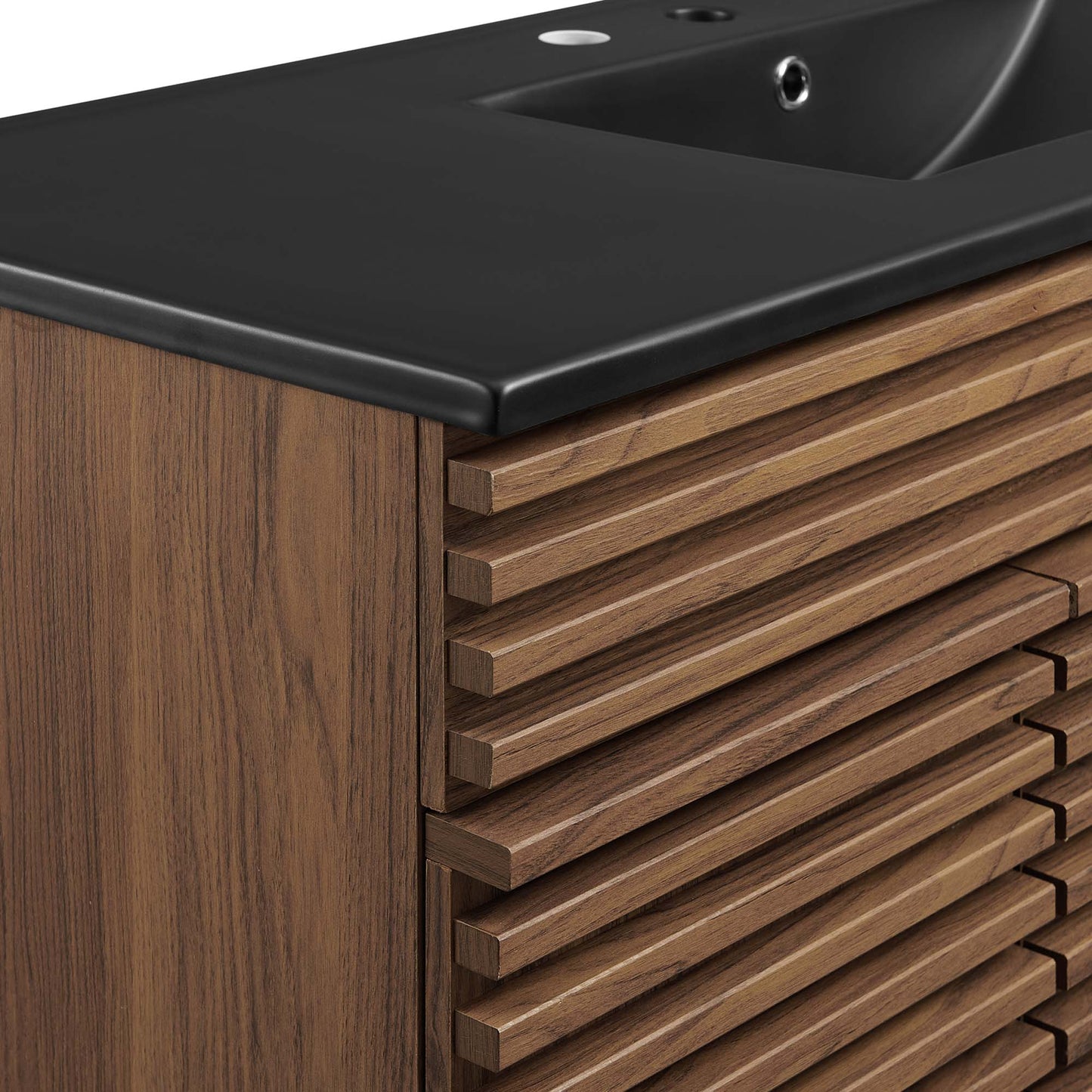 Modway furniture Render 48" Bathroom  Vanity with Black Basin Included - EEI-5381-WAL-BLK