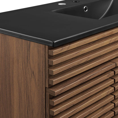 Modway furniture Render 48" Bathroom  Vanity with Black Basin Included - EEI-5381-WAL-BLK