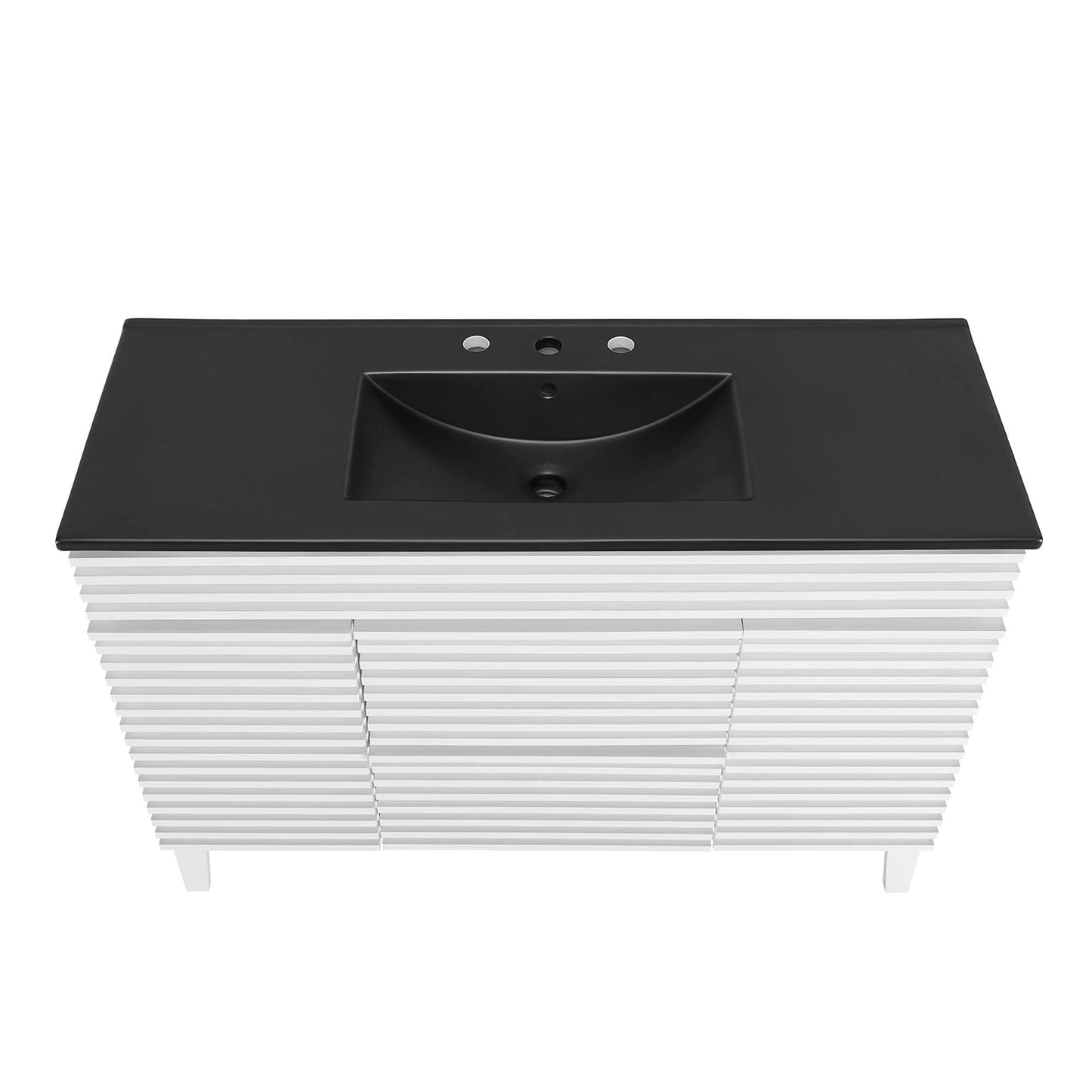 Modway furniture Render 48" Bathroom  Vanity with Black Basin Included - EEI-5381-WAL-BLK