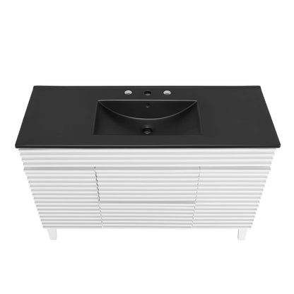 Modway furniture Render 48" Bathroom  Vanity with Black Basin Included - EEI-5381-WAL-BLK