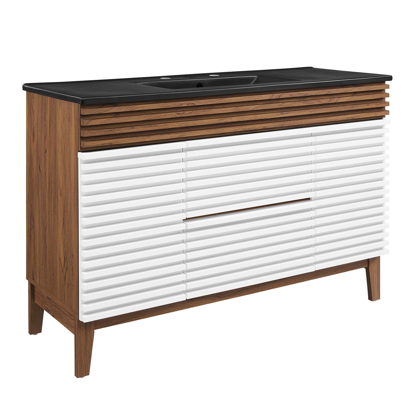 Modway furniture Render 48" Bathroom  Vanity with Black Basin Included - EEI-5381-WAL-BLK