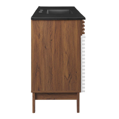 Modway furniture Render 48" Bathroom  Vanity with Black Basin Included - EEI-5381-WAL-BLK