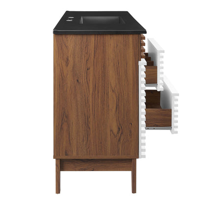 Modway furniture Render 48" Bathroom  Vanity with Black Basin Included - EEI-5381-WAL-BLK