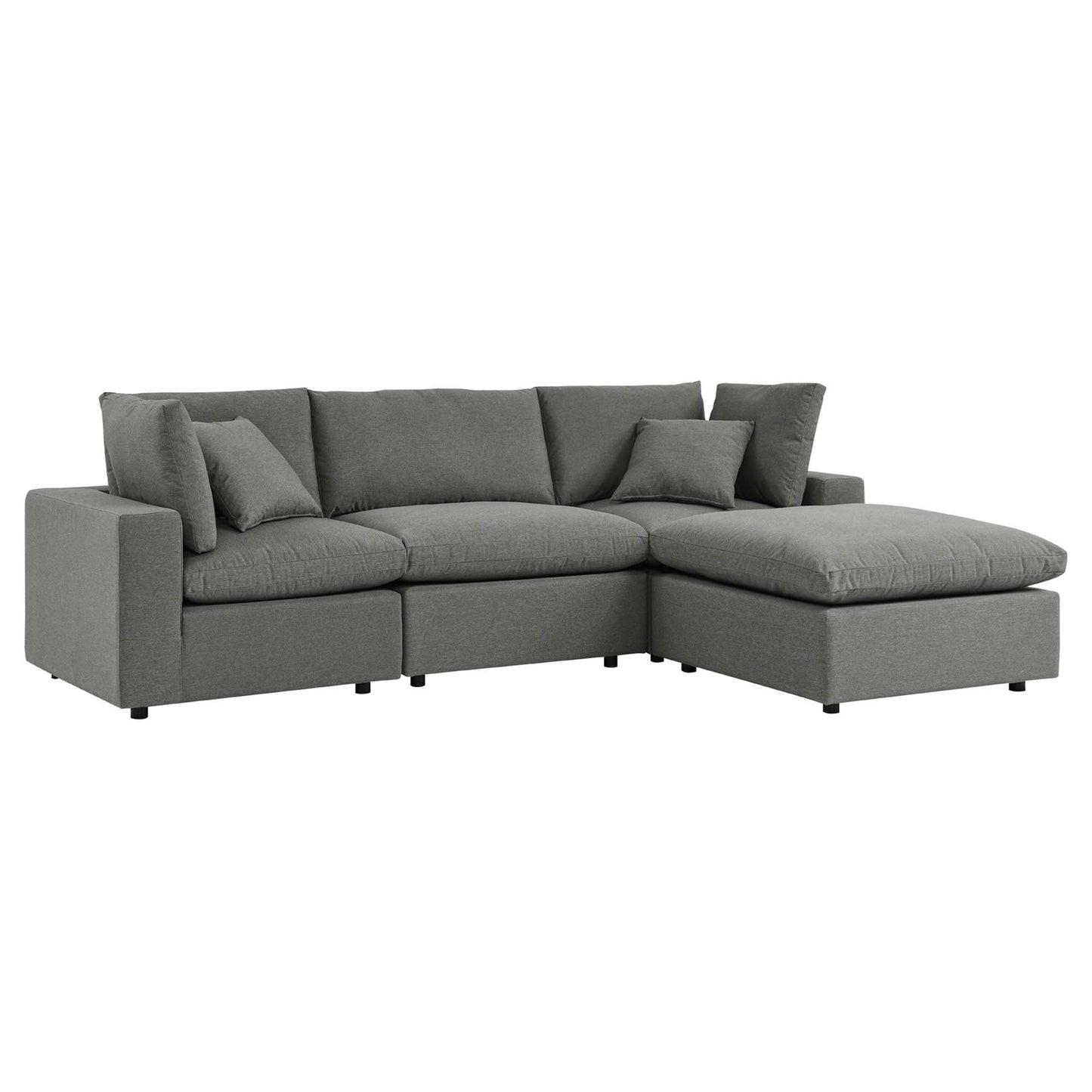 Modway Furniture Commix 4-Piece Outdoor Patio Sectional Sofa by Modway - EEI-5580-CHA