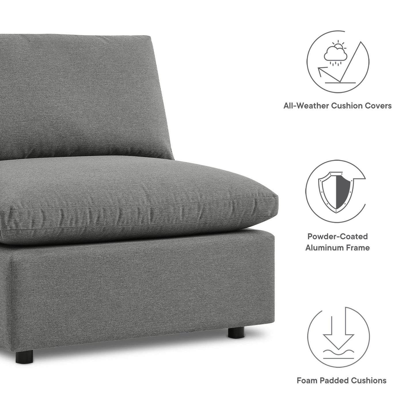 Modway Furniture Commix 5-Piece Outdoor Patio Sectional Sofa by Modway – EEI-5587-CHA