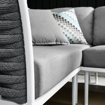 Modway Furniture Stance Outdoor Patio Aluminum Large Sectional Sofa by Modway - EEI-5753-WHI-GRY