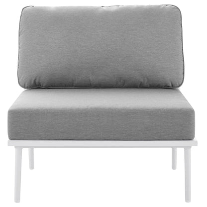 Modway Furniture Stance Outdoor Patio Aluminum Large Sectional Sofa by Modway - EEI-5753-WHI-GRY