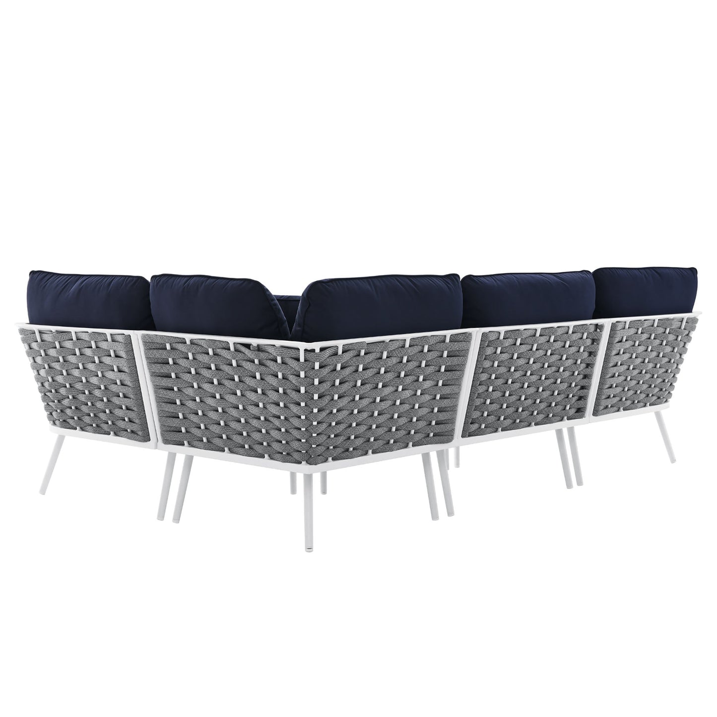 Modway Furniture Stance Outdoor Patio Aluminum Large Sectional Sofa by Modway - EEI-5753-WHI-GRY