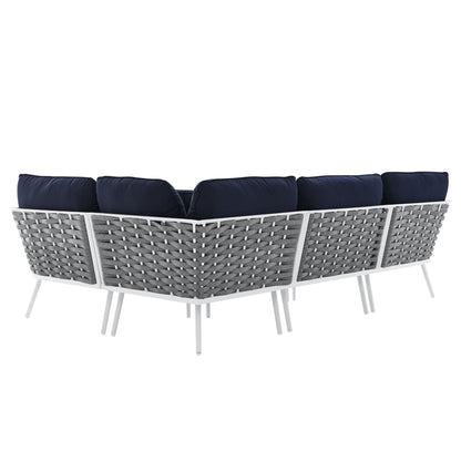 Modway Furniture Stance Outdoor Patio Aluminum Large Sectional Sofa by Modway - EEI-5753-WHI-GRY