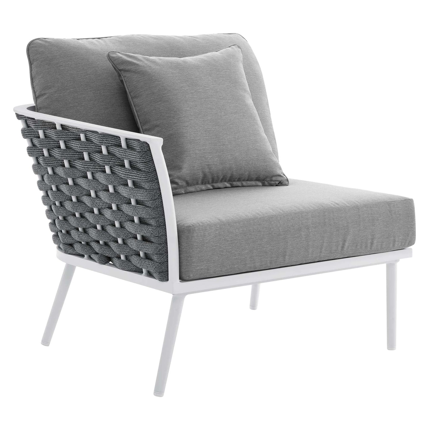 Modway Furniture Stance 8 Piece Outdoor Patio Aluminum Sectional Sofa Set by Modway - EEI-5757-WHI-GRY