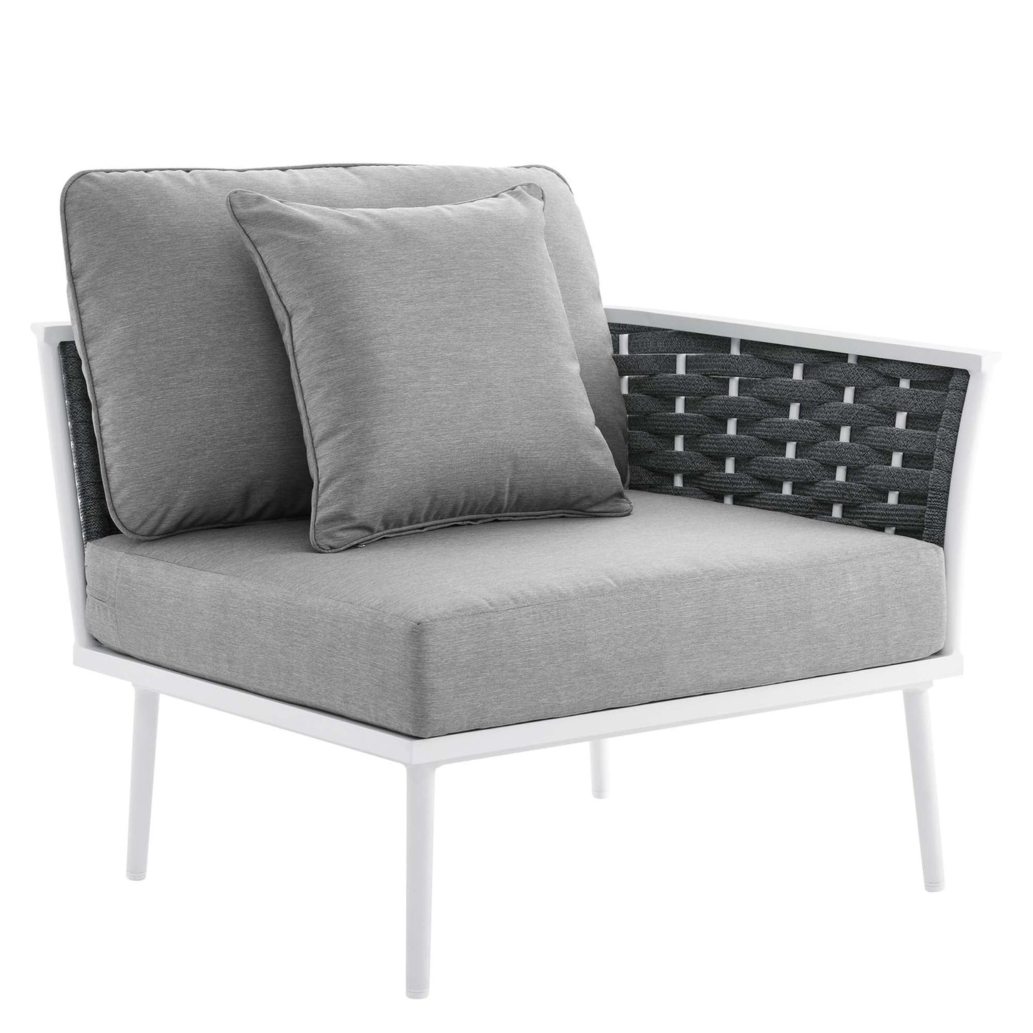 Modway Furniture Stance 8 Piece Outdoor Patio Aluminum Sectional Sofa Set by Modway - EEI-5757-WHI-GRY