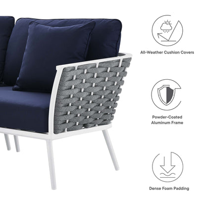 Modway Furniture Stance 8 Piece Outdoor Patio Aluminum Sectional Sofa Set by Modway - EEI-5757-WHI-GRY