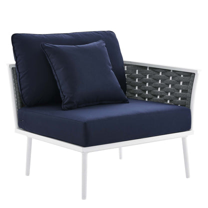 Modway Furniture Stance 8 Piece Outdoor Patio Aluminum Sectional Sofa Set by Modway - EEI-5757-WHI-GRY