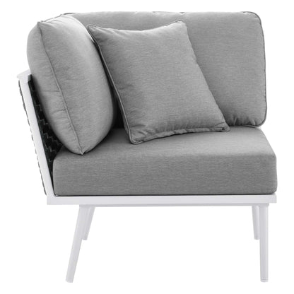 Modway Furniture Stance 9 Piece Aluminum Outdoor Patio Aluminum Sectional Sofa Set by Modway - EEI-5758-WHI-GRY
