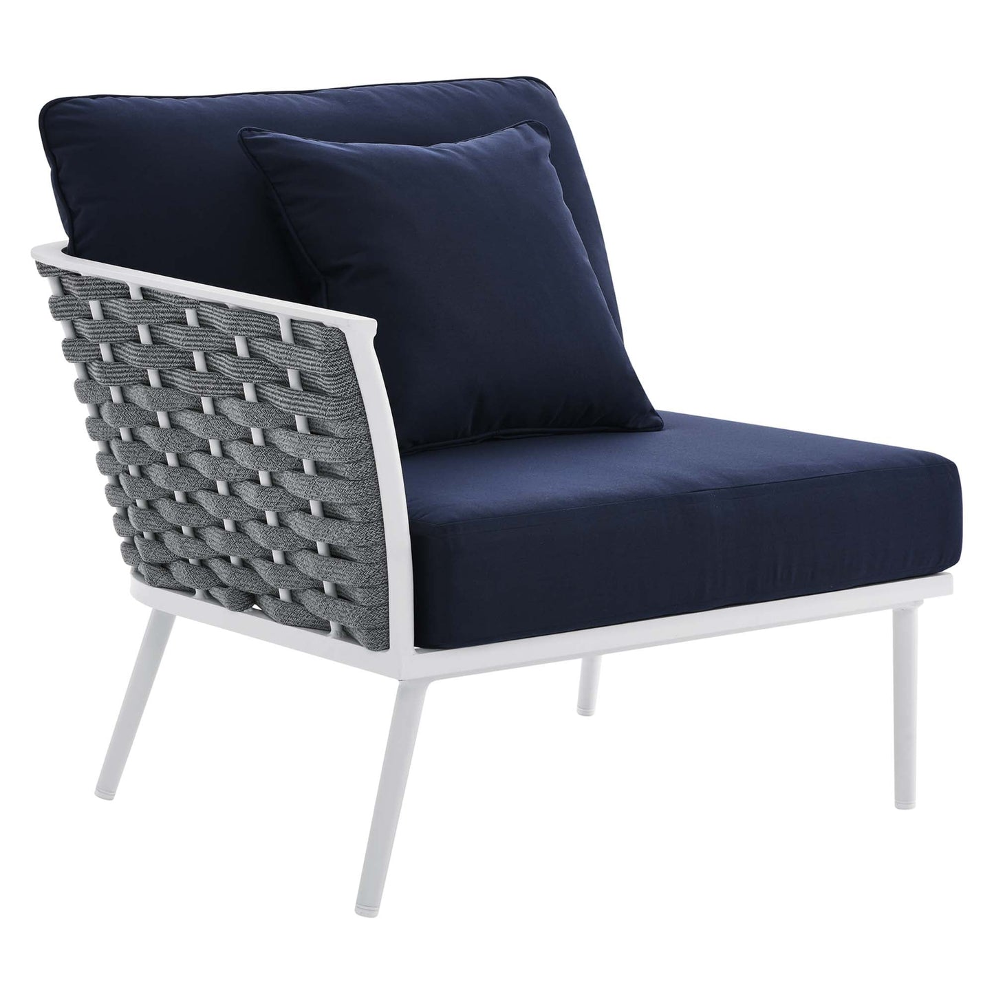 Modway Furniture Stance 9 Piece Aluminum Outdoor Patio Aluminum Sectional Sofa Set by Modway - EEI-5758-WHI-GRY