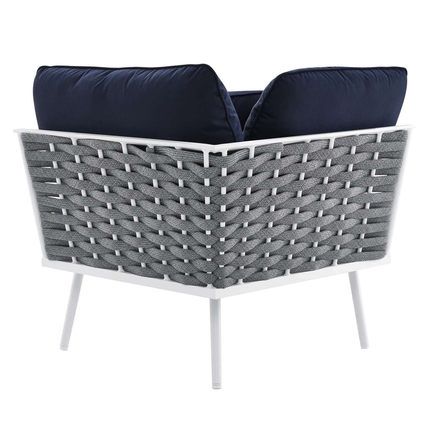 Modway Furniture Stance 9 Piece Aluminum Outdoor Patio Aluminum Sectional Sofa Set by Modway - EEI-5758-WHI-GRY