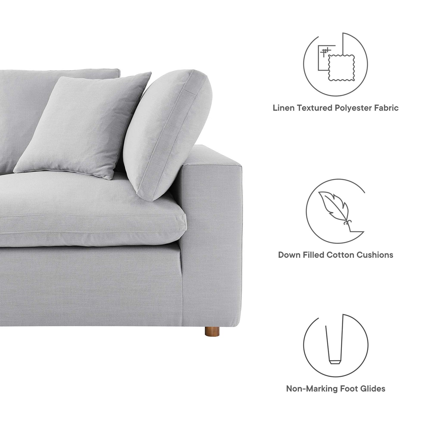 Modway Furniture Commix 6-Piece Down Filled Overstuffed Sectional Sofa by Modway – EEI-5761