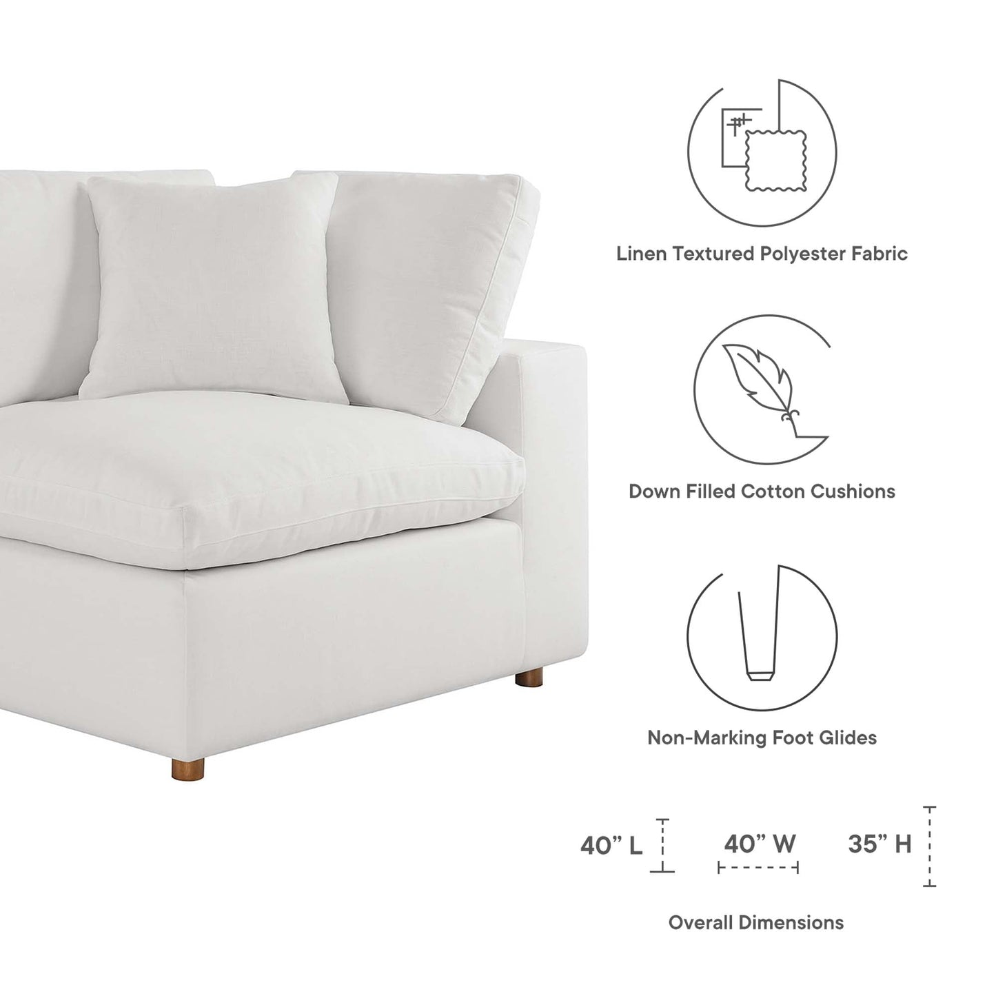 Modway Furniture Commix 6-Piece Down Filled Overstuffed Sectional Sofa by Modway – EEI-5761