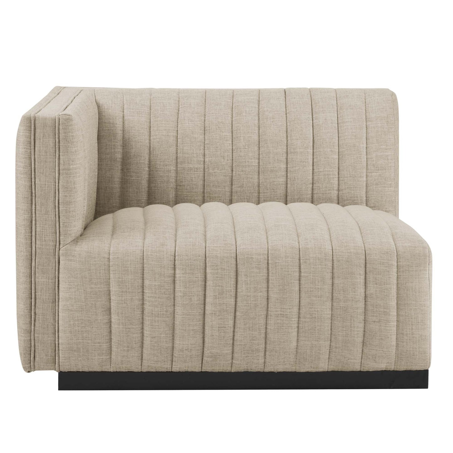 Modway Furniture Conjure Channel Tufted Upholstered Fabric Loveseat - Modern Elegance for Your Living Room Oasis - EEI-5786-BLK-WHI